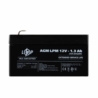 Розпродаж (4131) Акумулятор AGM LPM 12V - 1,3 Ah (11-2024)-[articul]