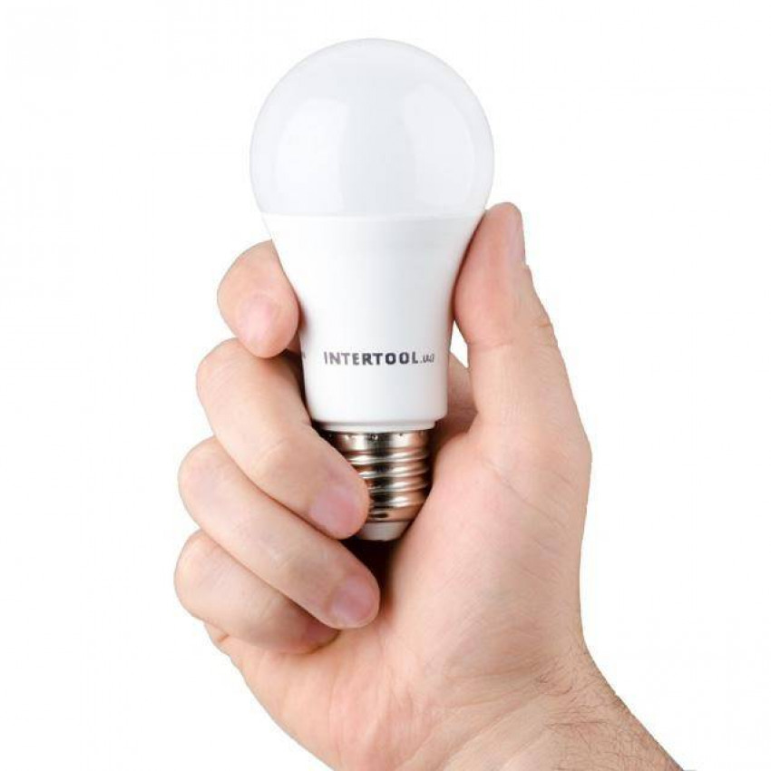 Лампа світлодіодна LED A60, E27, 15Вт, 150-300В, 4000K, 30000г, гарантія 3 роки. INTERTOOL LL-0017-LL-0017