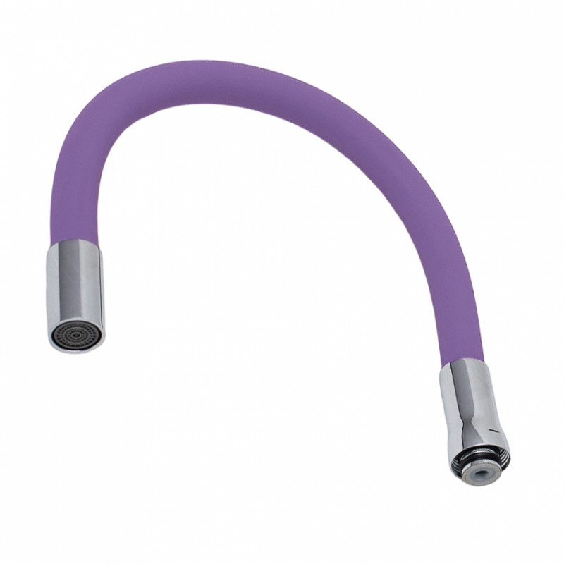 Вилив (гусак) 3/4" для кухні силіконовий фіолетовий AQUATICA (XH-5243) (9793514)-9793514