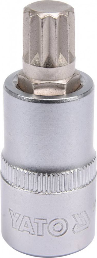 Головка торцева з викруткою. вставкою SPLINE YATO, із квадр. 1/2", M12, л = 55 мм [40/160], шт-YT-04344
