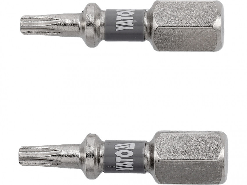 Насадка викруткова YATO; "TORX" T10 х 25мм. шпиндель 6-гран- 1/4", покрита нікелем, 2шт.[10]-YT-78011