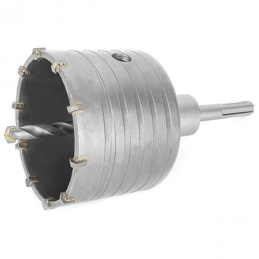 Свердло корончате по бетону 80мм + перехідник SDS Plus 100мм INTERTOOL SD-7080-SD-7080