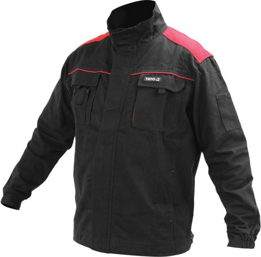Куртка робоча COMFY YATO розмір L/XL, чорно-червона, 7 кишень, 100% бавовна-YT-79233