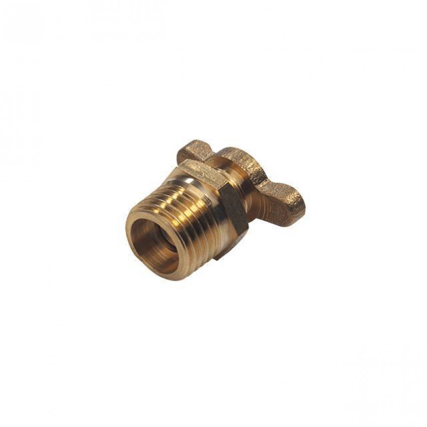 Клапан зливний латунний для компресорів, 1/4 ", вентиль" баранчик " INTERTOOL PT-5021-PT-5021