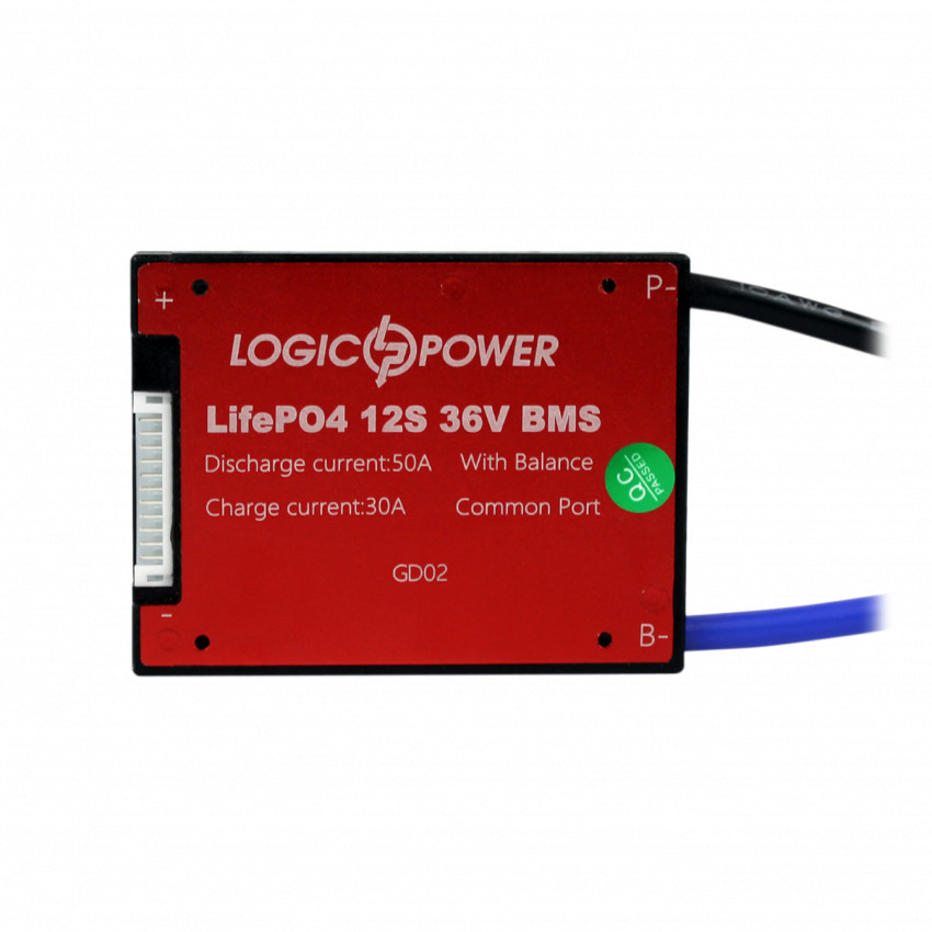 BMS плата LiFePO4 36V 12S Dis 50A Ch 30A-