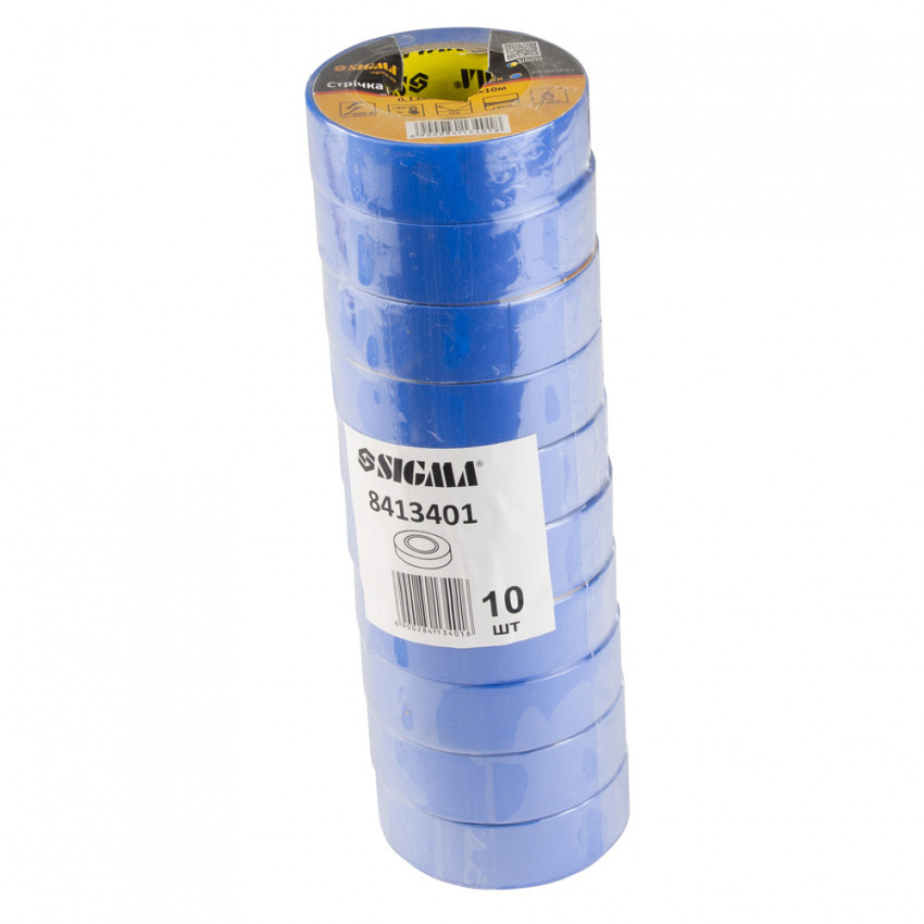 Ізолента ПВХ (синя) 0,13 мм×19 мм×10 м Sigma (8413401)-8413401