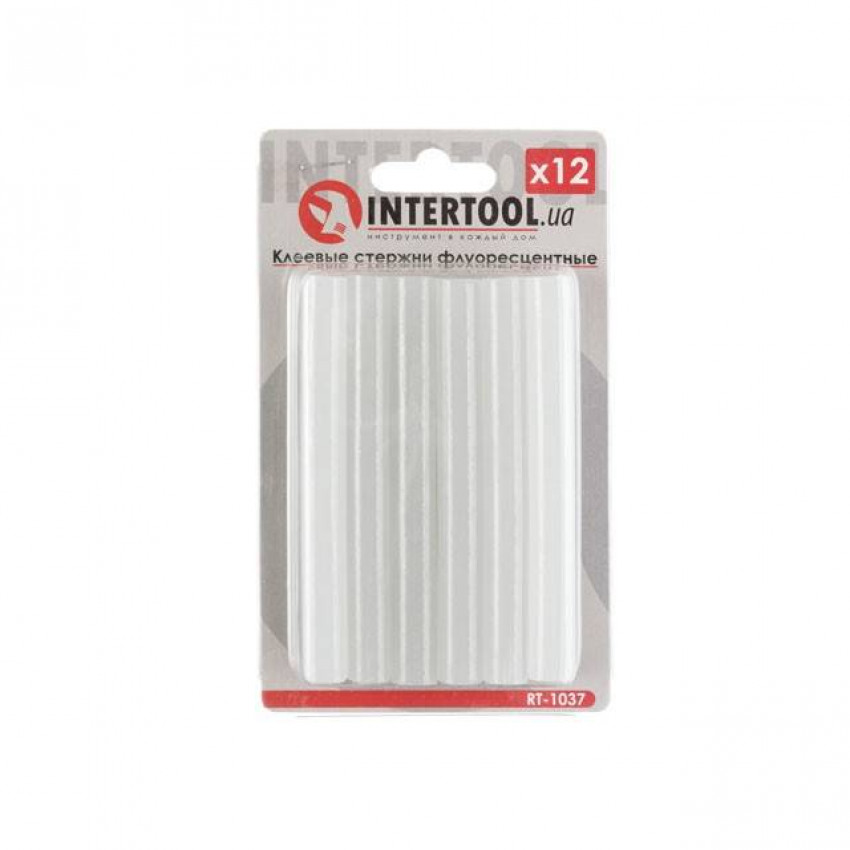 Комплект клейових стрижнів флуоресцентних, 11,2×100 мм, 12 шт. INTERTOOL RT-1037-RT-1037