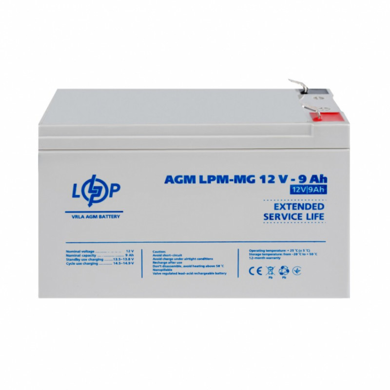 Розпродаж (6555) Акумулятор мультигелевий AGM LPM-MG 12V - 9 Ah 11/24 (11-2024)-