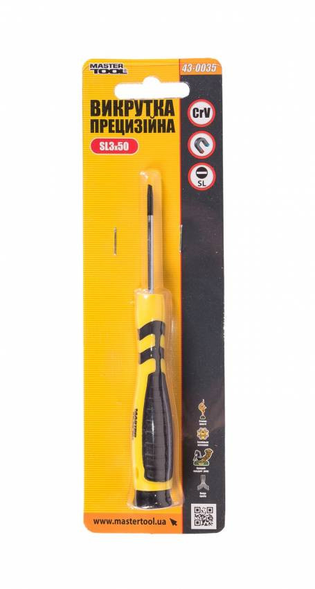 Викрутка прецизійна MASTERTOOL SL3х50 мм 43-0035-43-0035