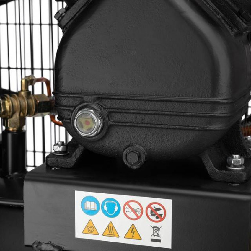 Компресор 50 л, 3 кВт, 220 В, 10 атм, 500 л/хв, 2 циліндра INTERTOOL PT-0016-PT-0016