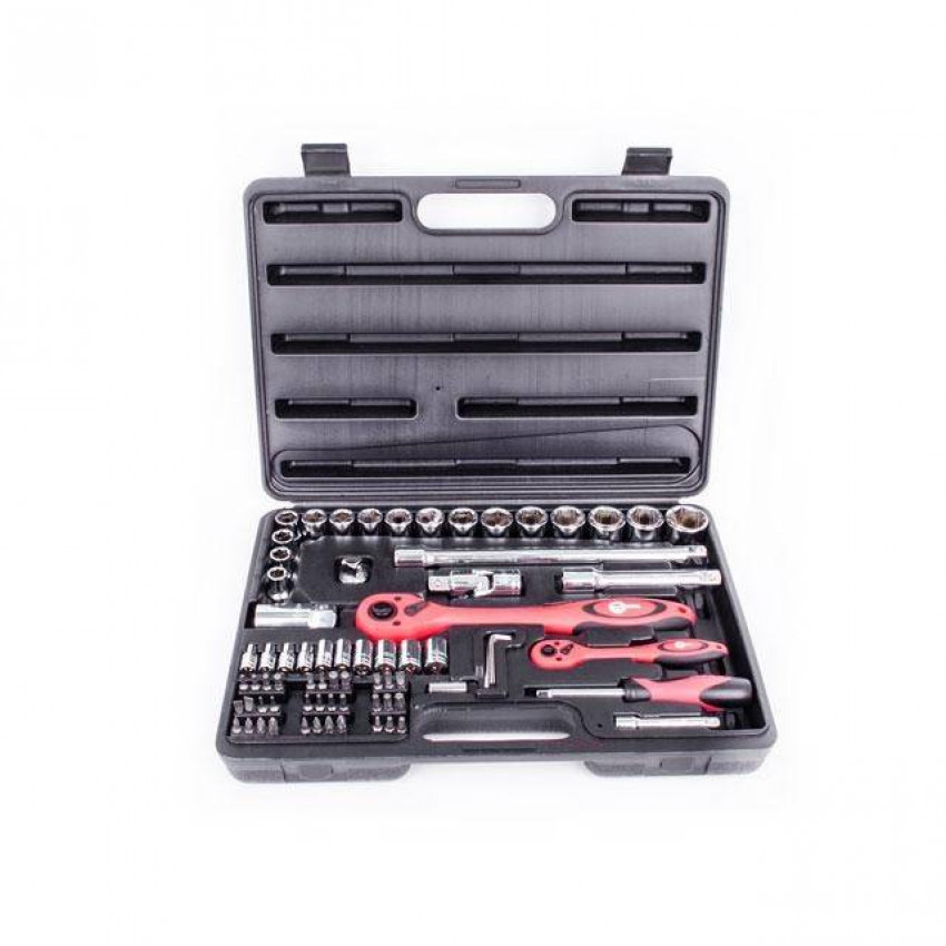 Професійний набір інструментів 1/2", 1/4", 72 од., Cr-V INTERTOOL ET-6072-ET-6072