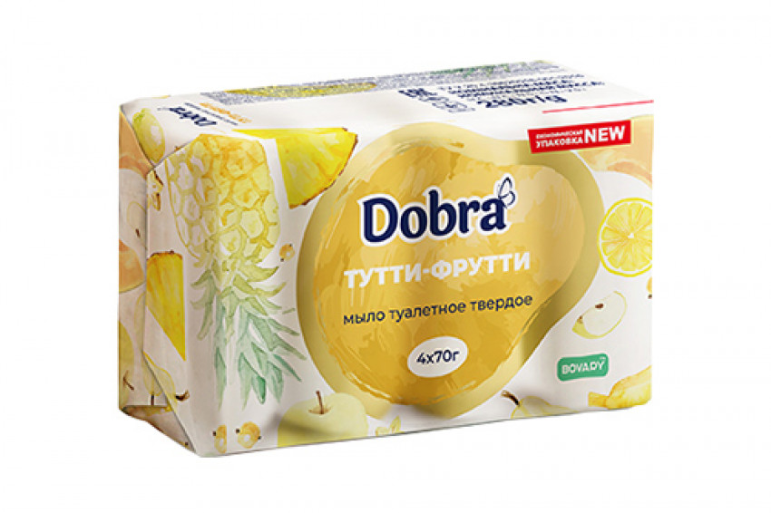 Мило туалетне тверде косметичне 4*70г екопак Dobra Тутті фрутті-080749