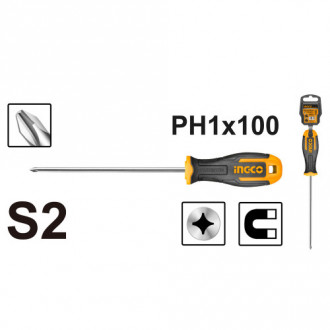 Хрестова викрутка S2 PH1×100 мм INGCO INDUSTRIAL-[articul]