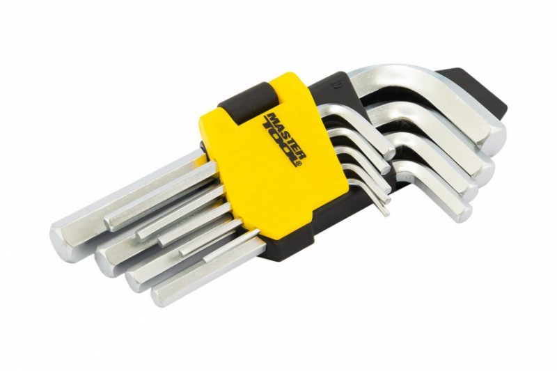 Ключі шестигранні MASTERTOOL набір 9 шт CrV короткі (1.5-10 мм 45-112 мм) 75-0955-75-0955