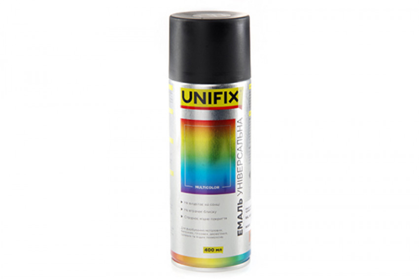 Емаль акрилова універсальна RAL 9005 Чорний мат. 400мл UNIFIX-941033