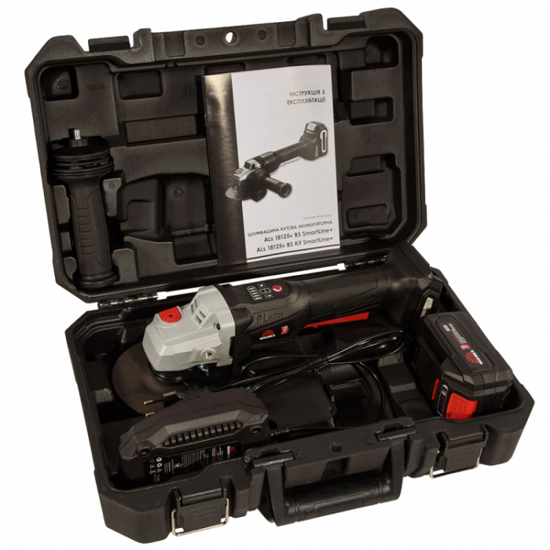 Шліфмашина кутова акумуляторна Vitals Professional ALs 18125v BS Kit SmartLine+-239534