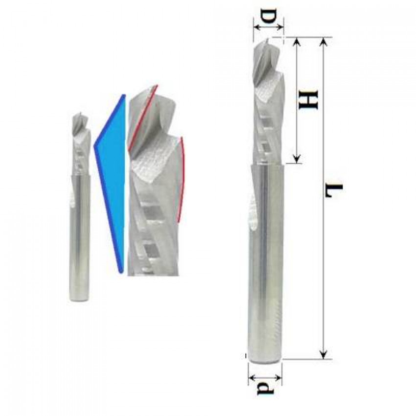 Фреза Компресійна z1+1, D3, H12, d3, L40 03-620-031-03-620-031