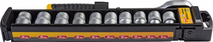 Набір насадок торцевих MASTERTOOL CRV 1/2" 8-19 мм тріскачка 72Т 11 шт 78-1311-78-1311