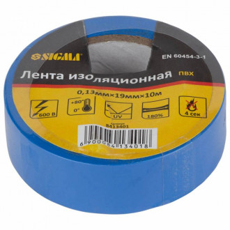 Ізолента ПВХ (синя) 0,13 мм×19 мм×10 м Sigma (8413401)-[articul]