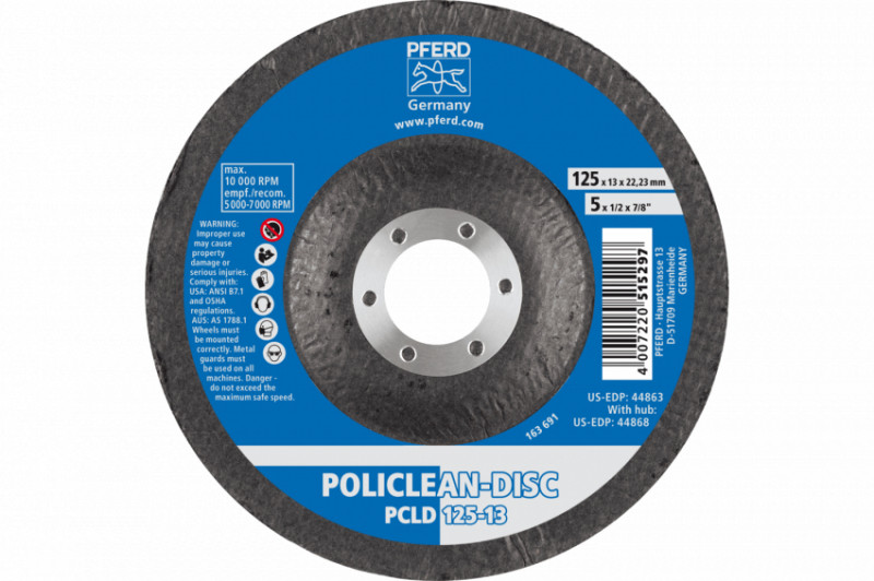 Круг зачисний 125*22 пористий POLICLEAN  нерж. сталь-4007220515297