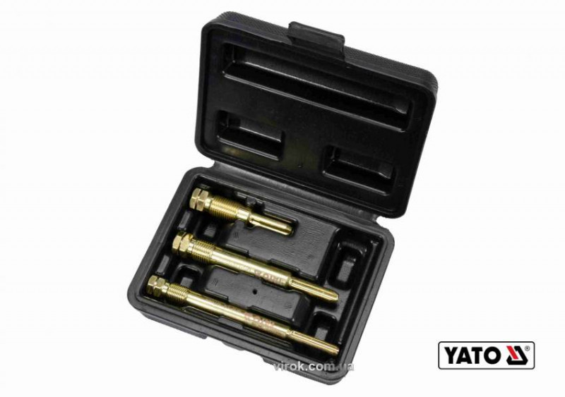 Набір для очищення свічок розжарювання YATO: M10 x 1 мм, M12 x 1.25 мм, Cr-V, 3 шт кейс-YT-05341