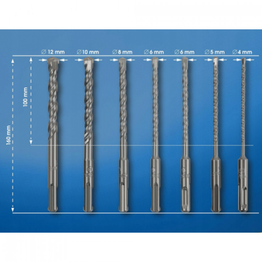 Набір бурів S&R Meister sds-plus 7 шт у тубусі-210240007