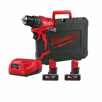 Дриль-шурупокрут акумуляторний MILWAUKEE M12 BLDDRC-402C 40Нм (+ заряд.пристрій, 2 акум., кейс)-[articul]