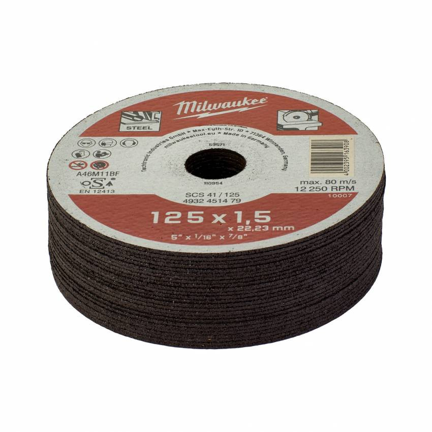 Диск відрізний MILWAUKEE, SCS 41/125х1,5, Ø125мм-4932451479