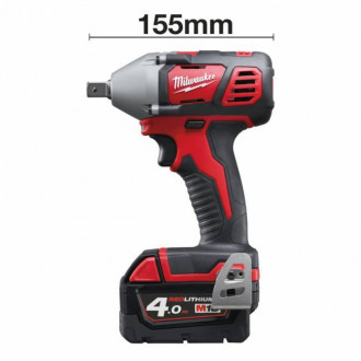 Гайкокрут акумуляторний 1/2&quot; MILWAUKEE, M18 BIW12-402C, 240Нм (зарядний пристрій, 2 акум.Х 4Ач, кейс)