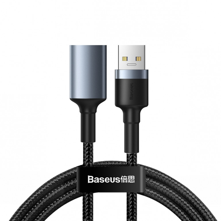 Кабель Baseus Cafule USB 3.0 Male to USB 3.0 Female 2A 1M Сірий (CADKLF-B0G)-