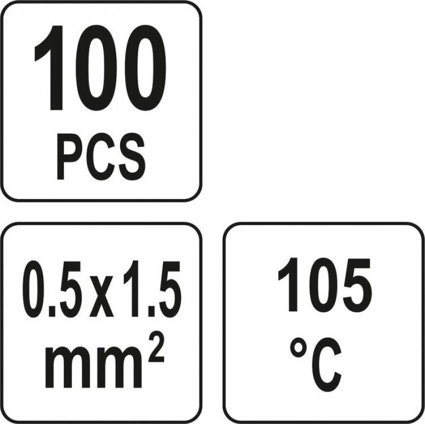 Кембрики термоусадні при t≤ 105°C з припоєм YATO, прозорі, для провідників 0.5- 1,5 мм², 100 шт-YT-81452