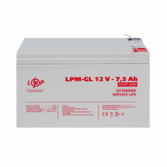 Розпродаж Акумулятор гелевий LPM-GL 12V - 7.5 Ah