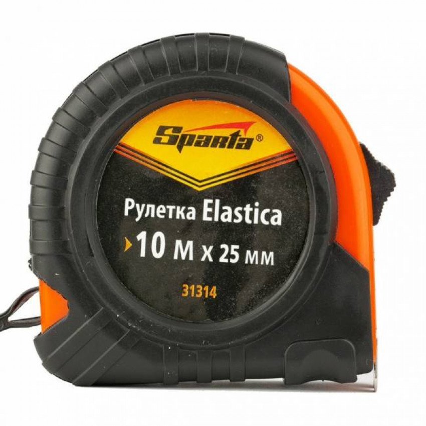 Рулетка Elastica 10 м х 25 мм, прогумований корпус, SPARTA-31314