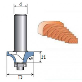 Фреза кромова калювальна №1017 (R25, D63, h32, d12) 22-019-250-[articul]