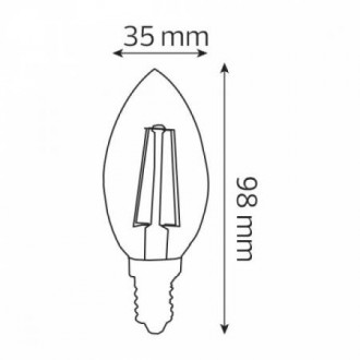 Світлодіодна лампа FILAMENT CANDLE-4 4W Е14 4200К