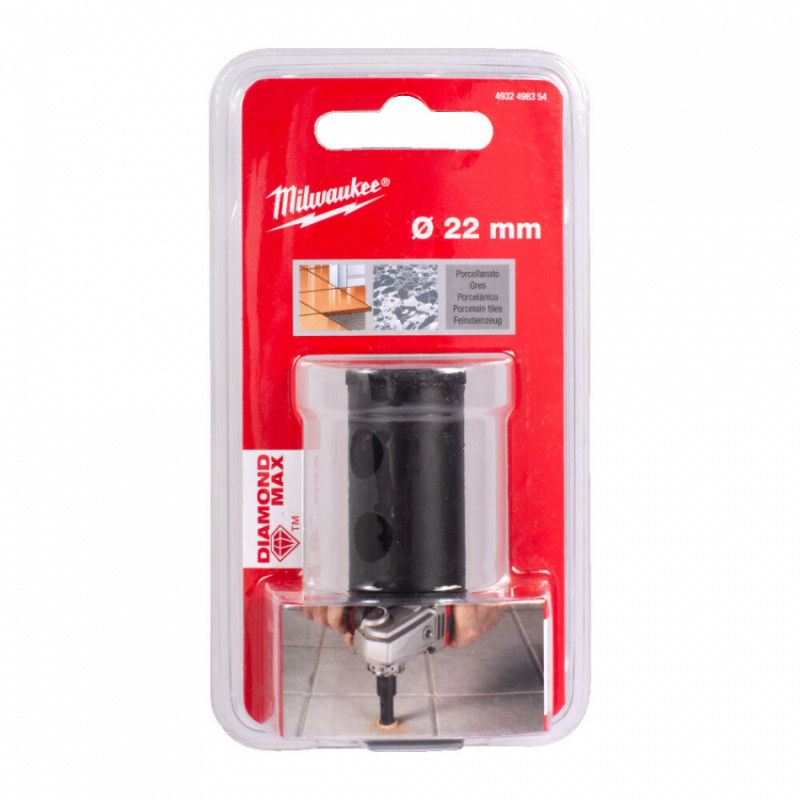 Коронка алмазна Diamond Max MILWAUKEE M14, діаметр 22мм (сухе свердління)-4932498354