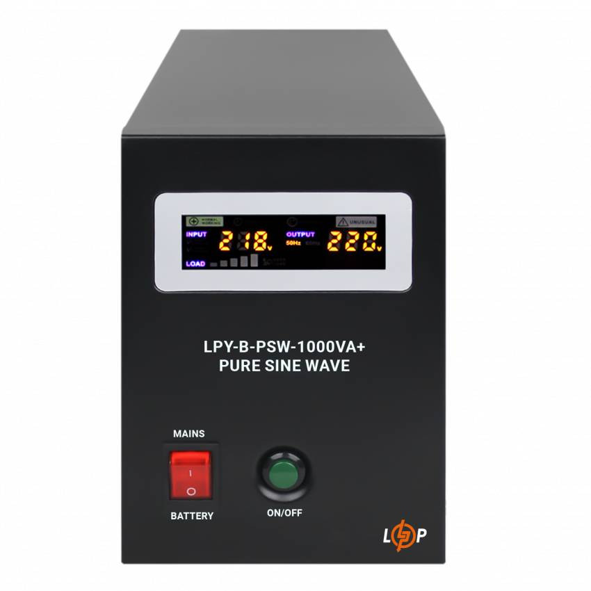 ДБЖ з правильною синусоїдою 12V LPY-B-PSW-1000VA+(700Вт) 10A/20A-