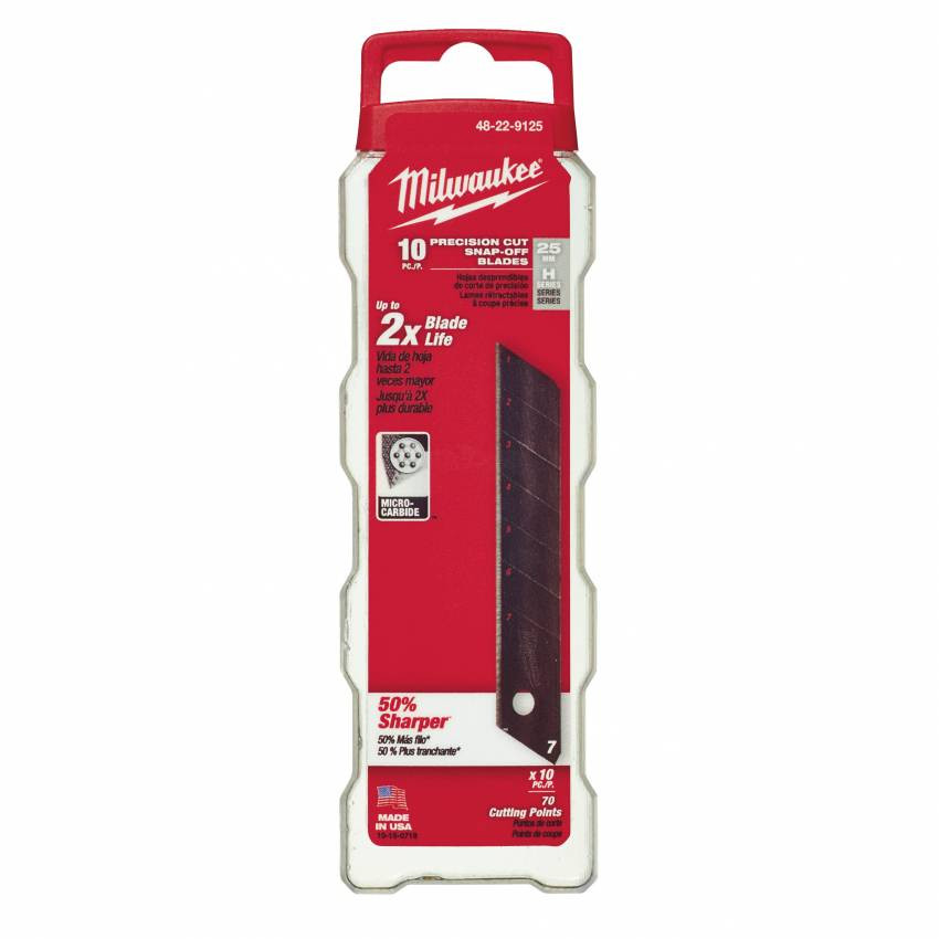 Леза змінні сегментовані MILWAUKEE, 25мм, (10шт)-48229125