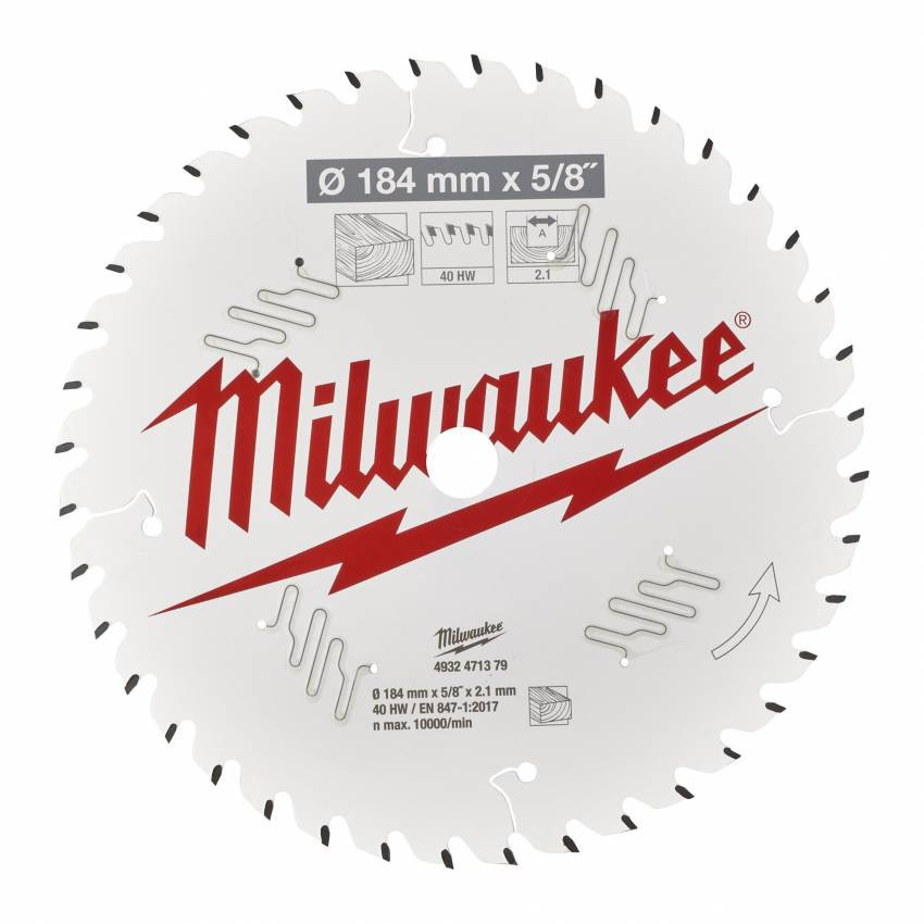 Диск пиляльний MILWAUKEE, Ø165х20х1,8мм, 24 зуб. 1-4932399909