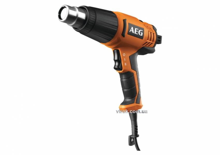 Термопістолет HG600VK AEG, 2000Вт, 345-434л/хв, 90-600⁰, 0,9 кг, кейс-HG600VK