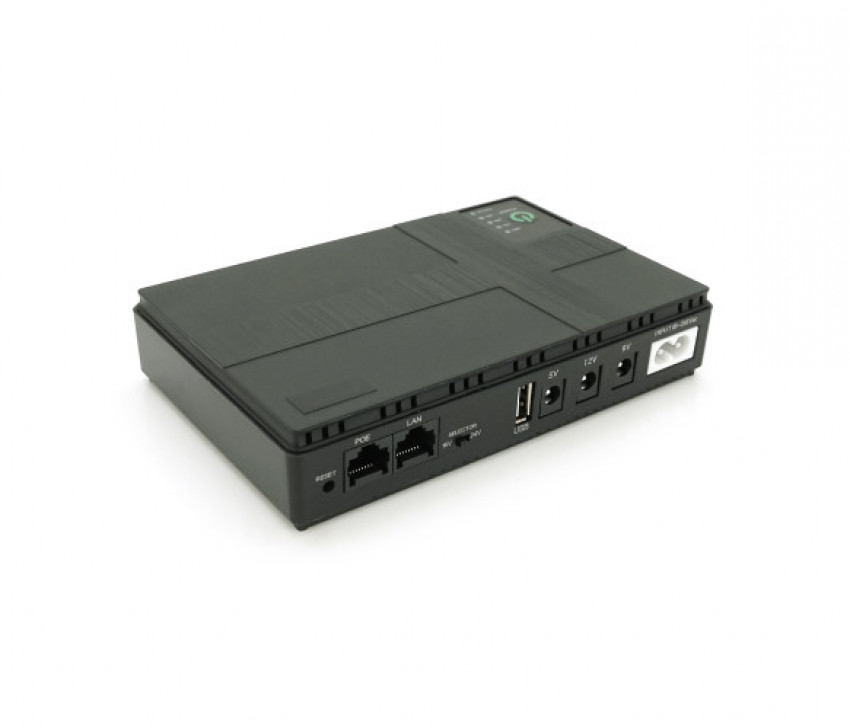 UPS-18W для роутерів/комутаторів/PON/POE-430, 5//9/12V, 1/2A, Li-ion 10400MAh, Black, BOX-37247