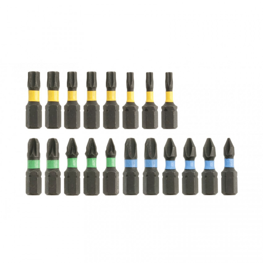 Біти ударні 20 шт., мікс 25 мм HOEGERT PH/TORX/PZ HT1S698-HT1S698