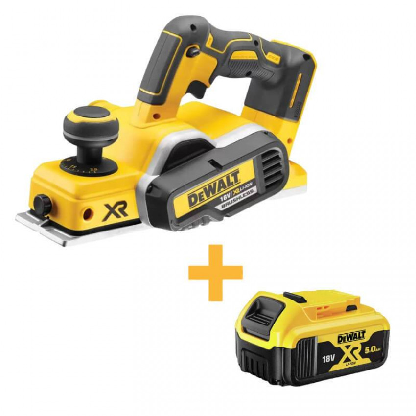 Рубанок акумуляторний безщітковий DeWALT DCP580N DCB184-DCP580N+DCB184