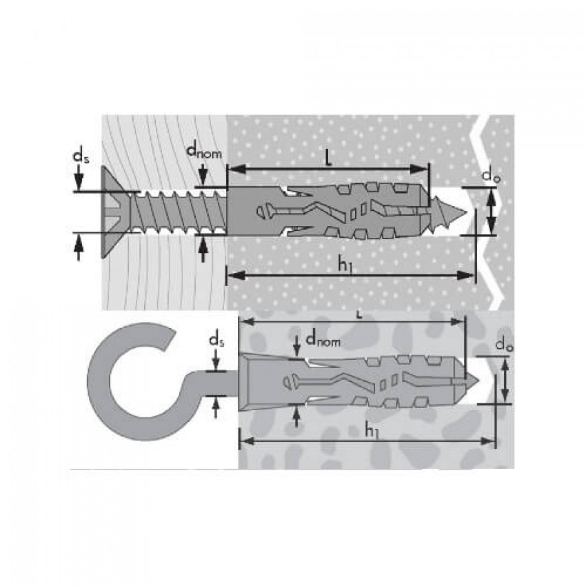 Дюбель нейлоновий MNK 8x40 Mungo 1040840-1040840