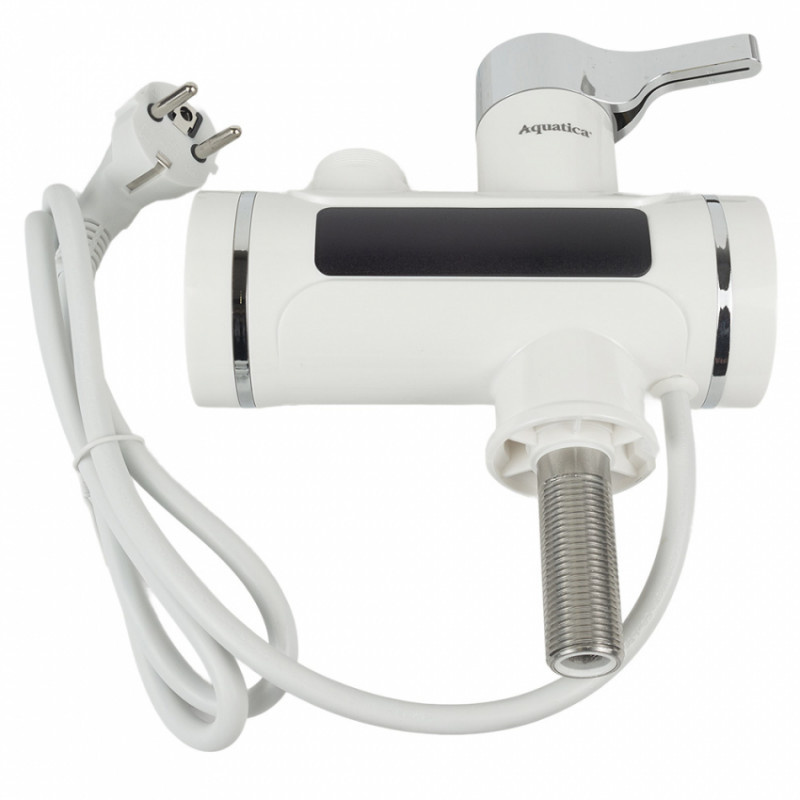 Кран-водонагрівач проточний s92 3.3кВт для кухні вилив вухо на гайці з дисплеєм і термостатом AQUATICA (9792103)-9792103