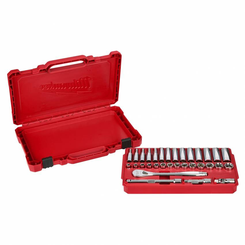 Набір головок 1/4" з храповиком MILWAUKEE, (28шт)-4932464943