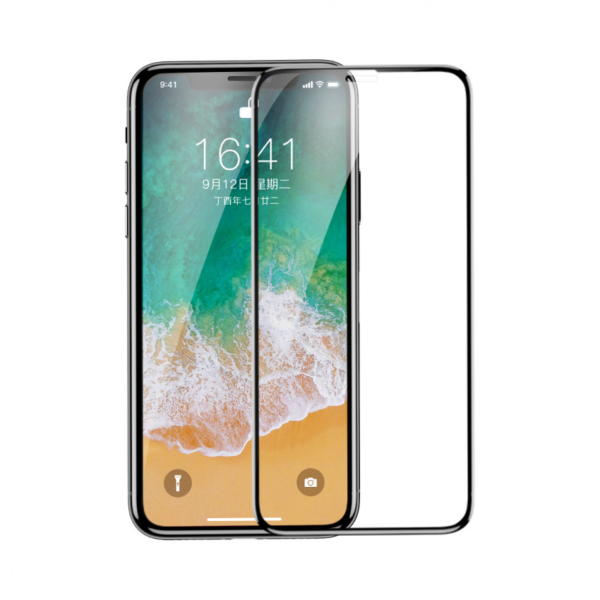 Захисне скло Baseus для iPhone X, iPhone Xs, iPhone 11 Pro, 0.2mm, Чорний (SGAPIPHX-TN01)-