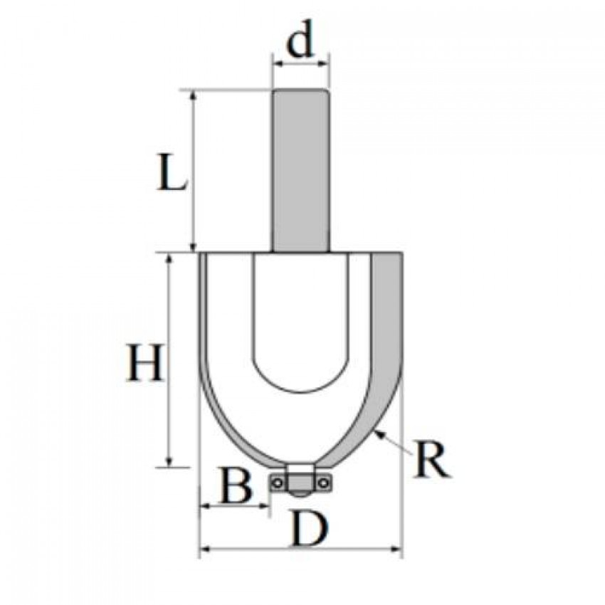 Фреза Кромкова фігурна №3011 (D43, R30, B15, H50, d12) 22-211-430-22-211-430