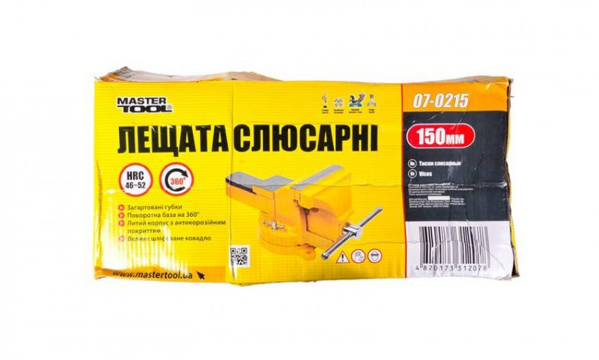 MasterTool Тиск слюсарний поворотний 150 мм, ст.: 07-0215-07-0215