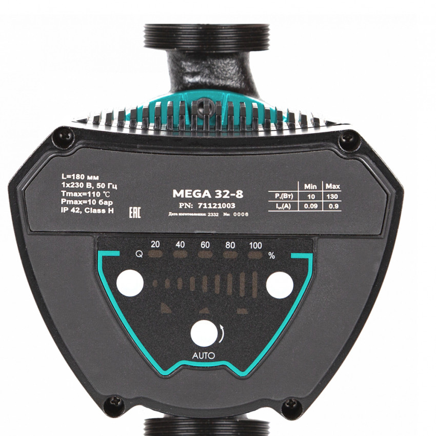 Насос циркуляційний енергозберігаючий 8-130Вт Hmax 8м Qmax 108л/хв Ø1½" 180мм + гайки Ø1" AQUATICA GPA25-8/180 IV (774075)-774075